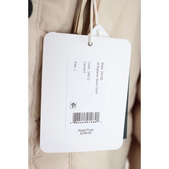 Obermeyer Explorer Down Shirt Jacket Mens Large Cement Waterproof Puffer $249 - Picture 3 of 10